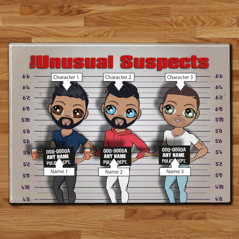 Multi Character Glass Chopping Board - Unusual Suspects 3 Adults - Image 2