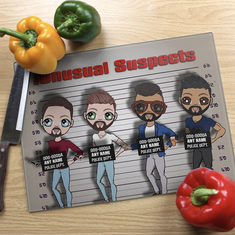 Multi Character Glass Chopping Board - Unusual Suspects 4 Adults - Image 3