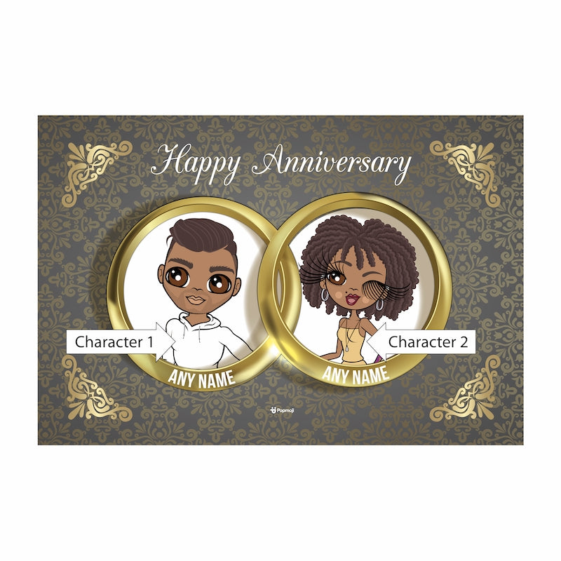 Multi Character Couples Anniversary Rings Fleece Blanket - Image 2