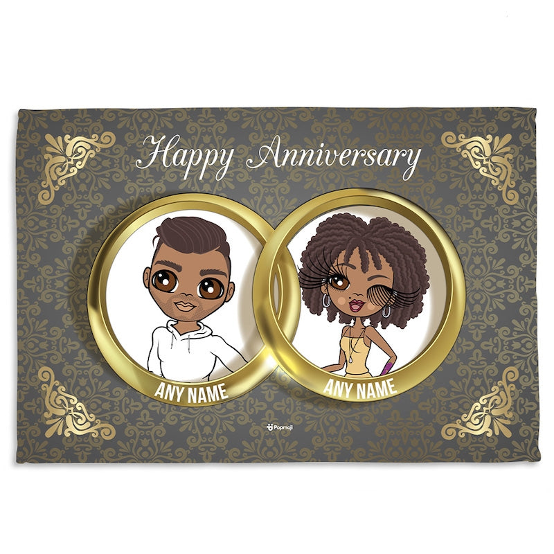 Multi Character Couples Anniversary Rings Fleece Blanket - Image 1