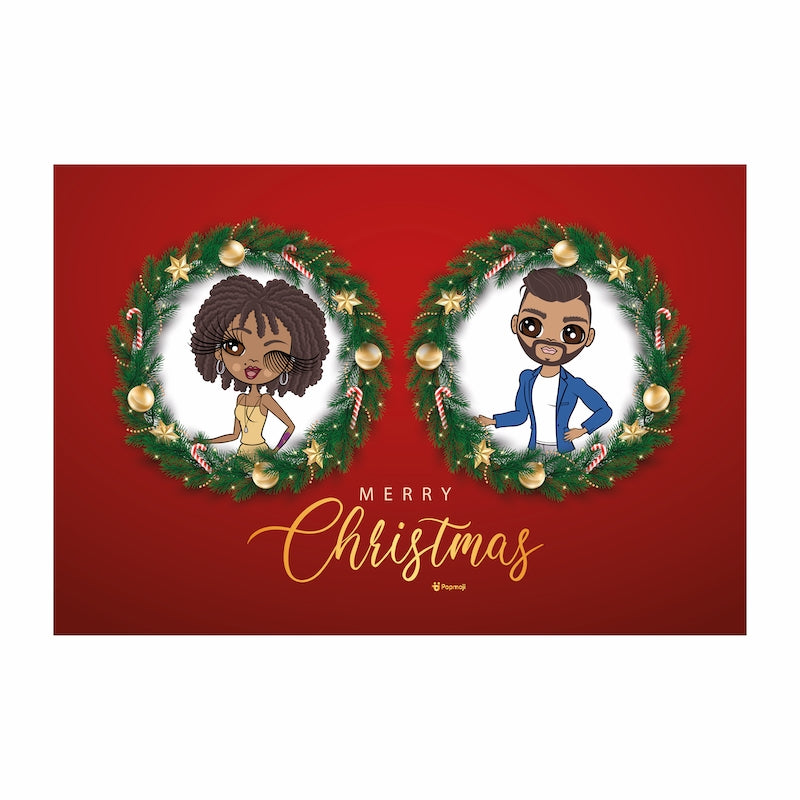 Multi Character Couples Merry Christmas Wreaths Fleece Blanket - Image 6