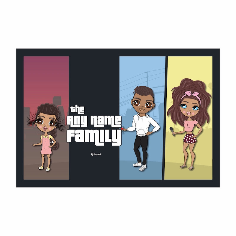 Multi Character Colour Blocks Family Of 3 Fleece Blanket - Image 4