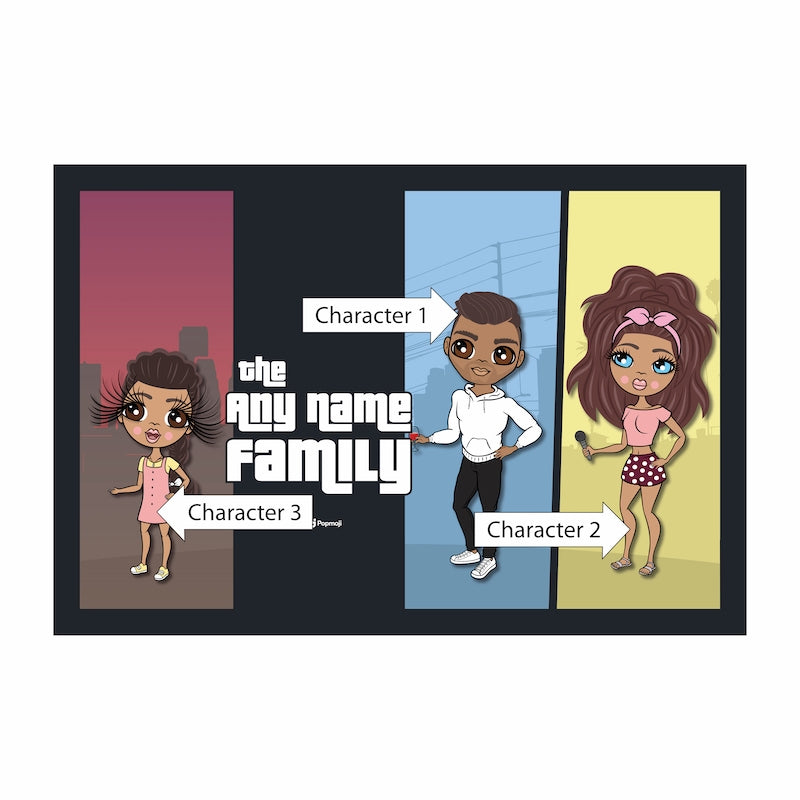 Multi Character Colour Blocks Family Of 3 Fleece Blanket - Image 3