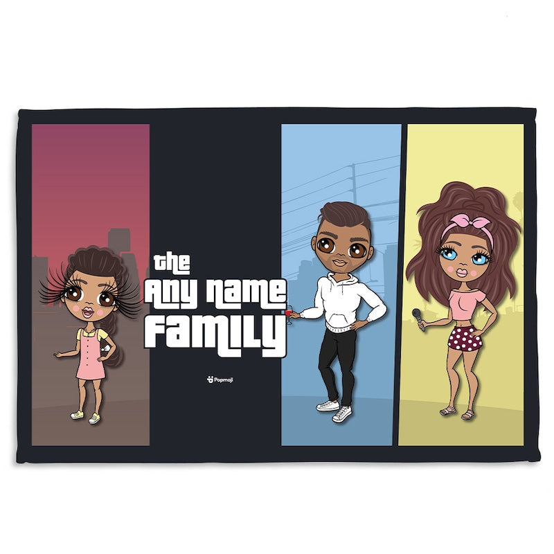 Multi Character Colour Blocks Family Of 3 Fleece Blanket - Image 1
