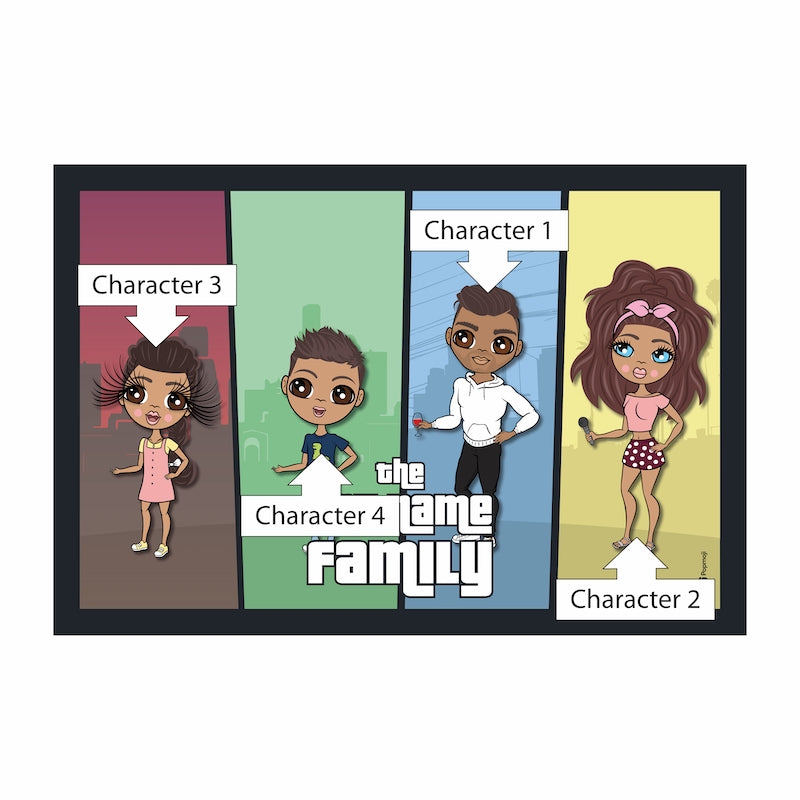 Multi Character Colour Blocks Family Of 4 Fleece Blanket - Image 2