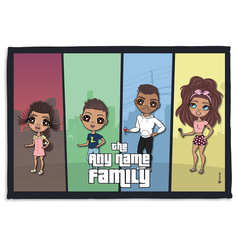 Multi Character Colour Blocks Family Of 4 Fleece Blanket - Image 1