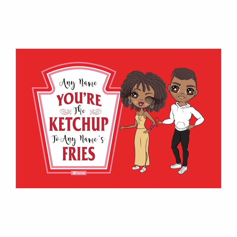 Multi Character Couples Ketchup To My Fries Fleece Blanket - Image 6