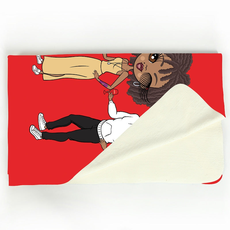 Multi Character Couples Ketchup To My Fries Fleece Blanket - Image 3