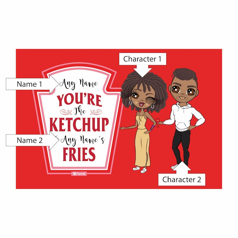 Multi Character Couples Ketchup To My Fries Fleece Blanket - Image 2