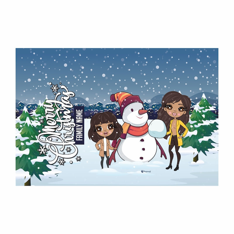 Multi Character Snow Fun Adult And Child Fleece Blanket - Image 6