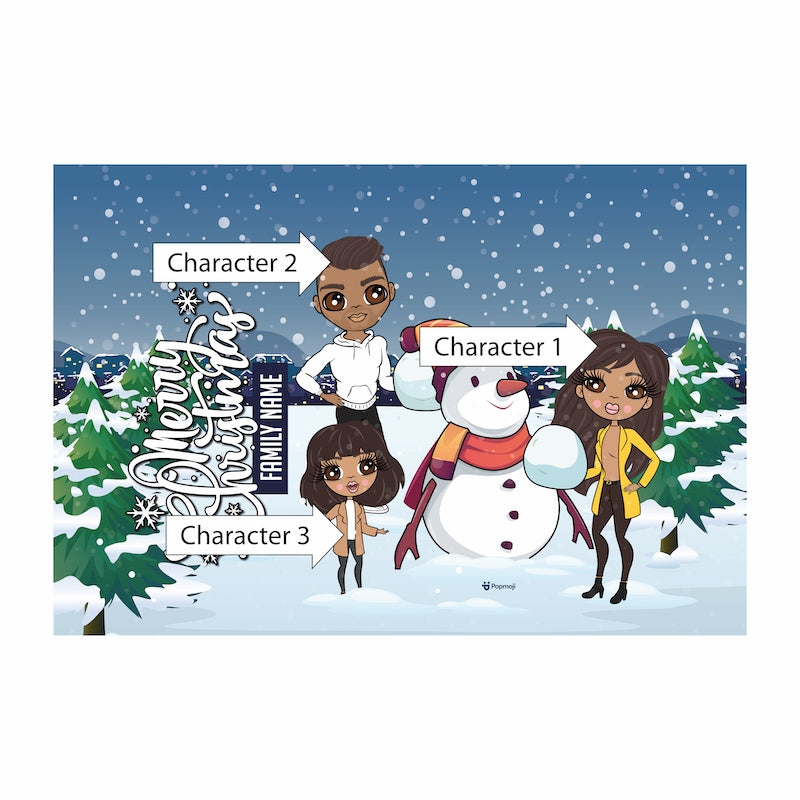 Multi Character Snow Fun Family Of 3 Fleece Blanket - Image 2