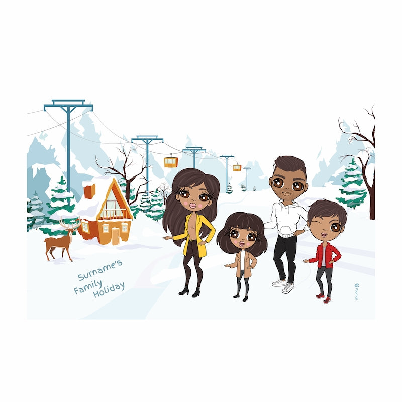 Multi Character Winter Holiday Family Of 4 Fleece Blanket - Image 6