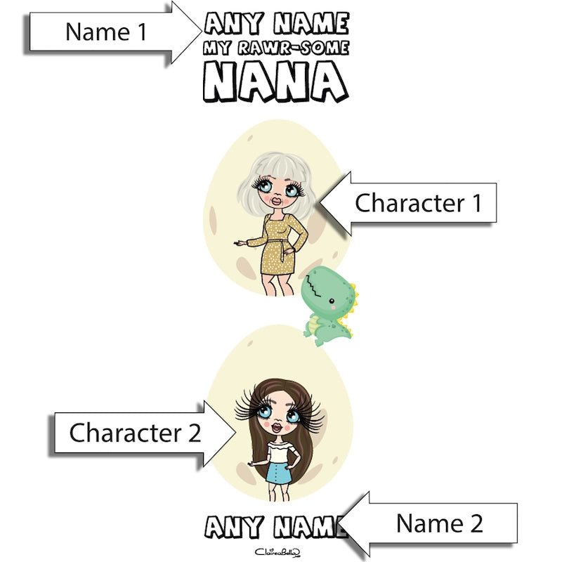 Multi Character Personalised Rawrsome Nana Adult And Child Photo Album - Image 2