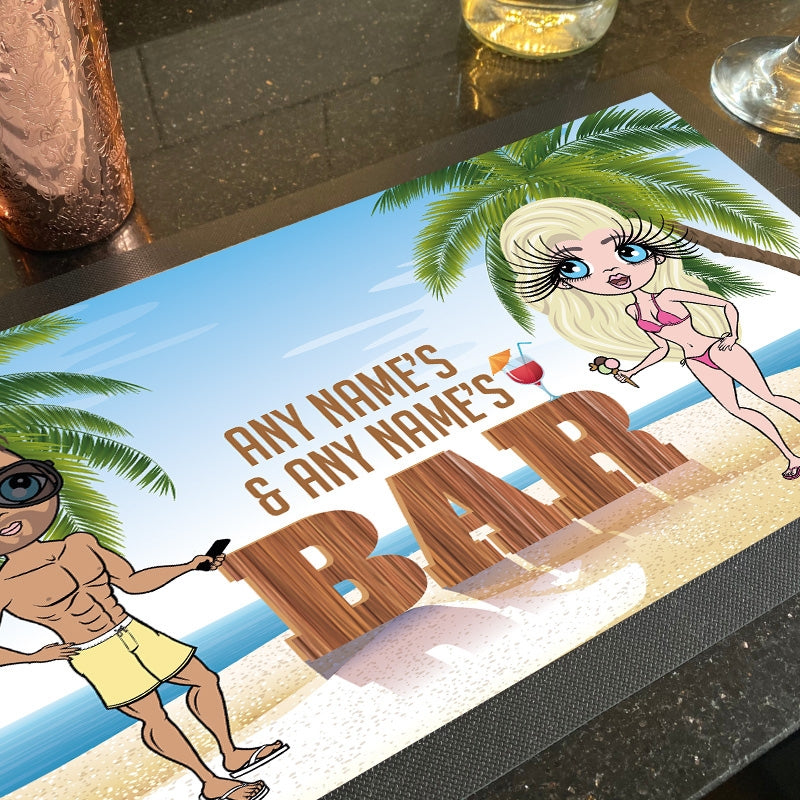 Multi Character Personalized Beach Rubber Bar Runner - Image 2