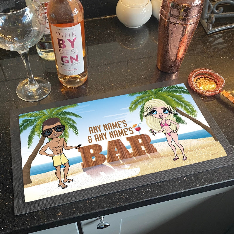 Multi Character Personalized Beach Rubber Bar Runner - Image 1
