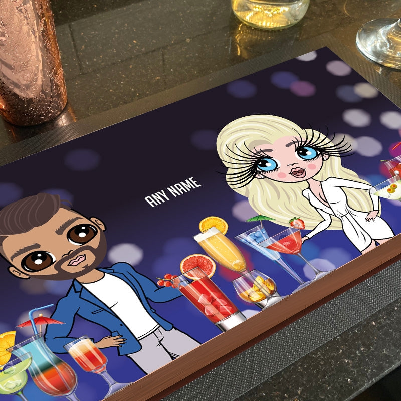 Multi Character Personalized Cocktail Sparkles Rubber Bar Runner - Image 3