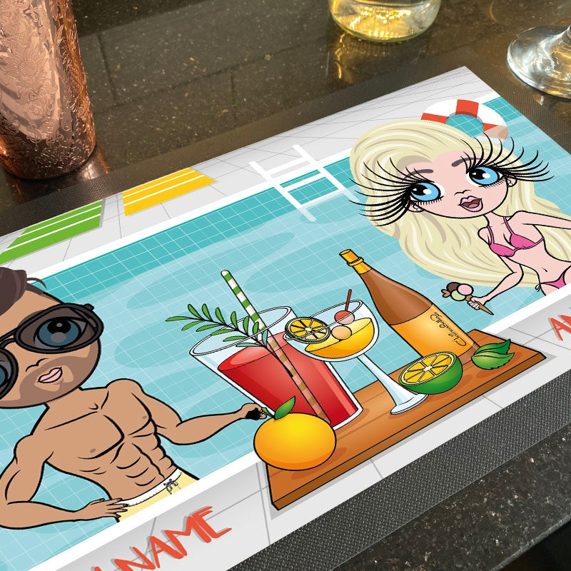 Multi Character Personalized Pool Party Rubber Bar Runner - Image 3