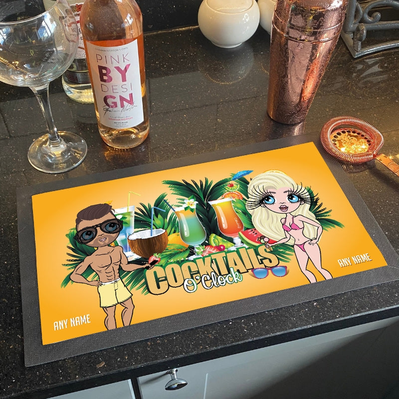 Multi Character Personalized Exotic Drinks Rubber Bar Runner - Image 1