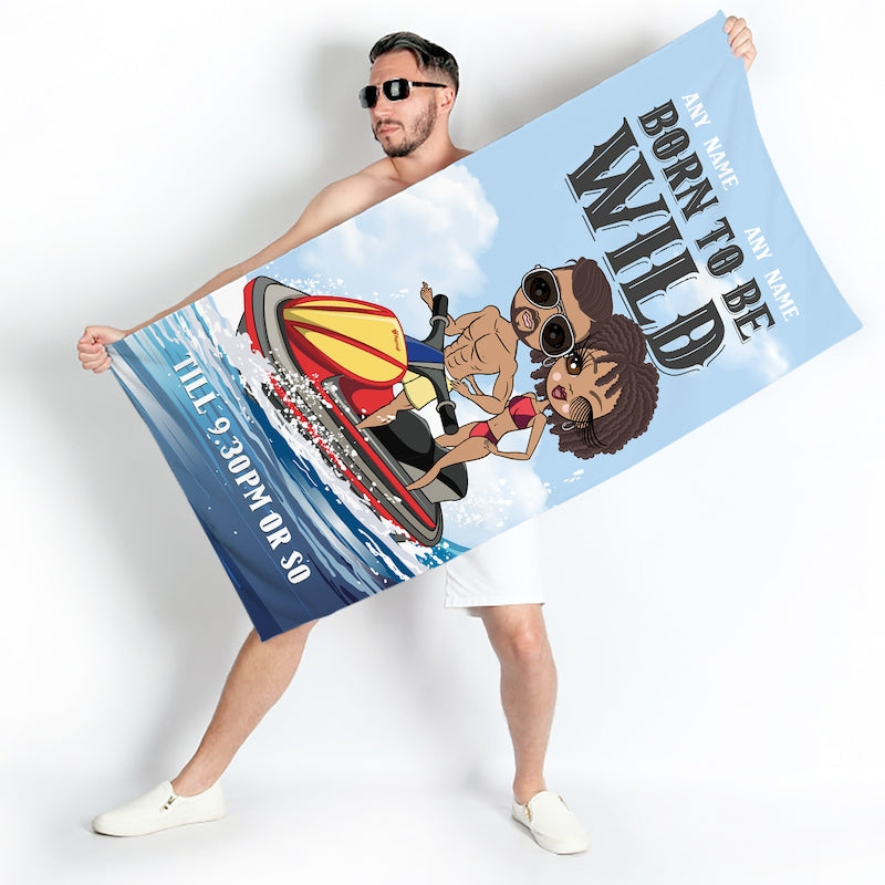 Multi Character Born To Be Wild Beach Towel - Image 1
