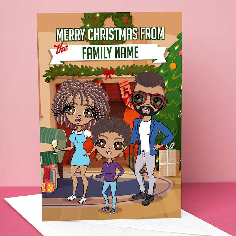 Multi Character Family Of 3 Merry Christmas Card - Image 5