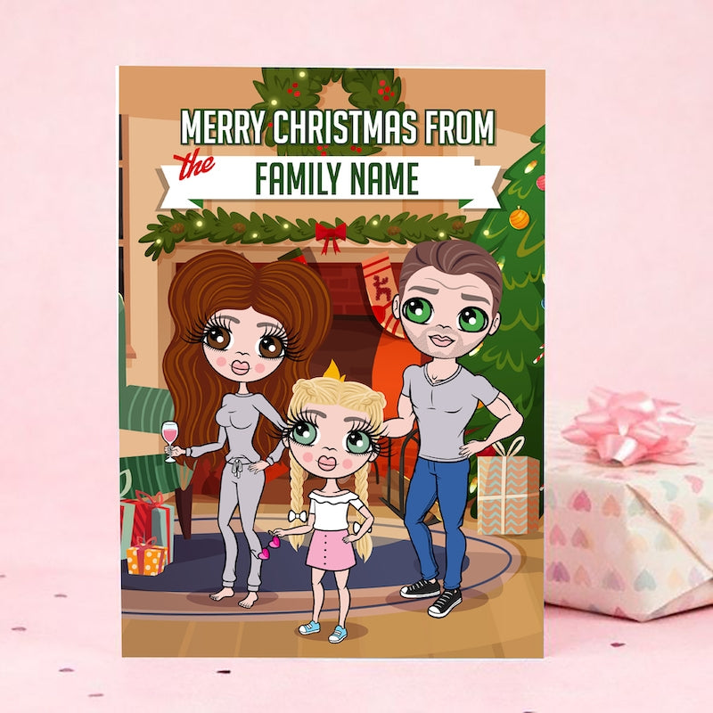 Multi Character Family Of 3 Merry Christmas Card - Image 6