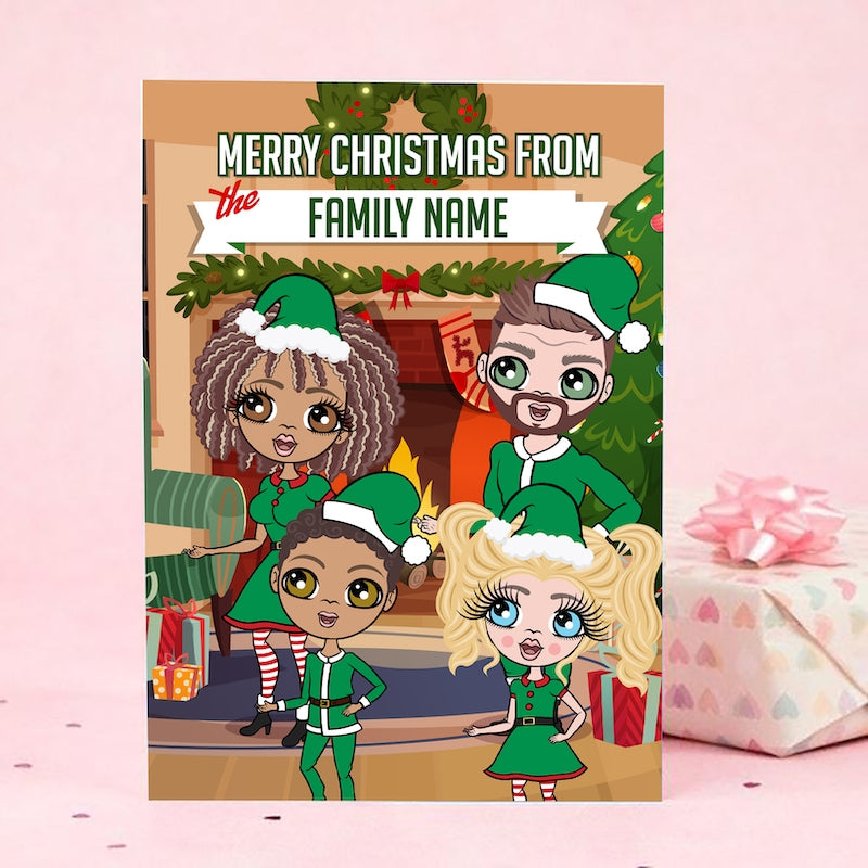 Multi Character Family Of 4 Merry Christmas Card - Image 6