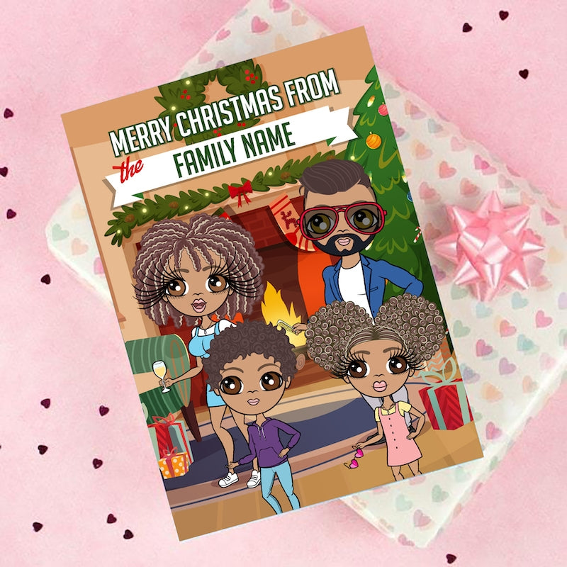 Multi Character Family Of 4 Merry Christmas Card - Image 7