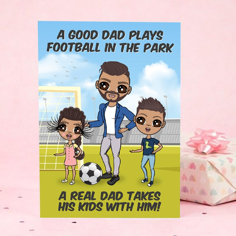 Multi Character Football In The Park Man And 2 Children Card - Image 4