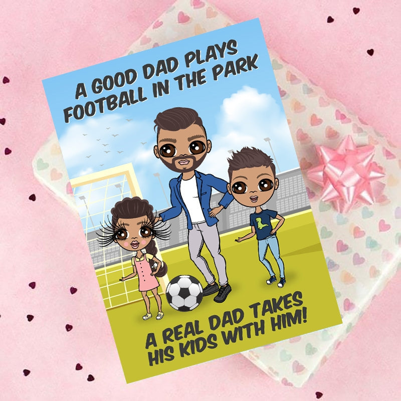 Multi Character Football In The Park Man And 2 Children Card - Image 3