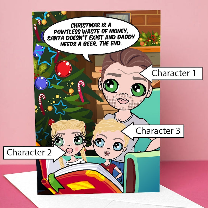 Multi Character Man And 2 Children Christmas Story Card - Image 2