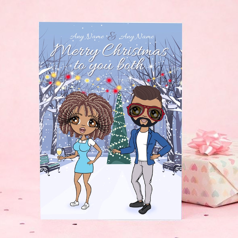 Multi Character Romantic Couple Christmas Card - Image 1