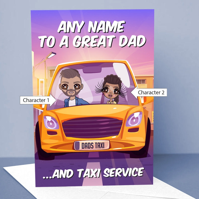 Multi Character Taxi Service Man And Child Card - Image 2