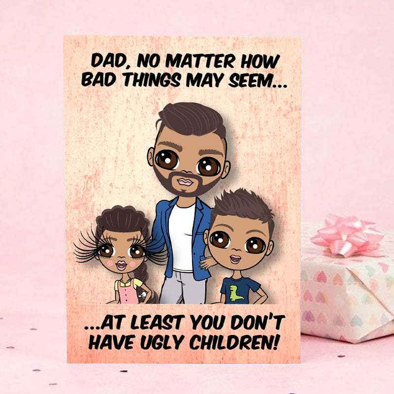 Multi Character Ugly Children Man And 2 Children Card - Image 3