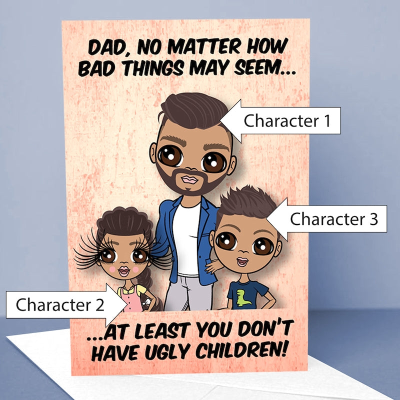 Multi Character Ugly Children Man And 2 Children Card - Image 4