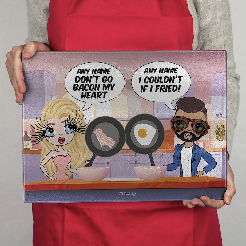 Multi Character Couples Bacon My Heart Chopping Board - Image 3