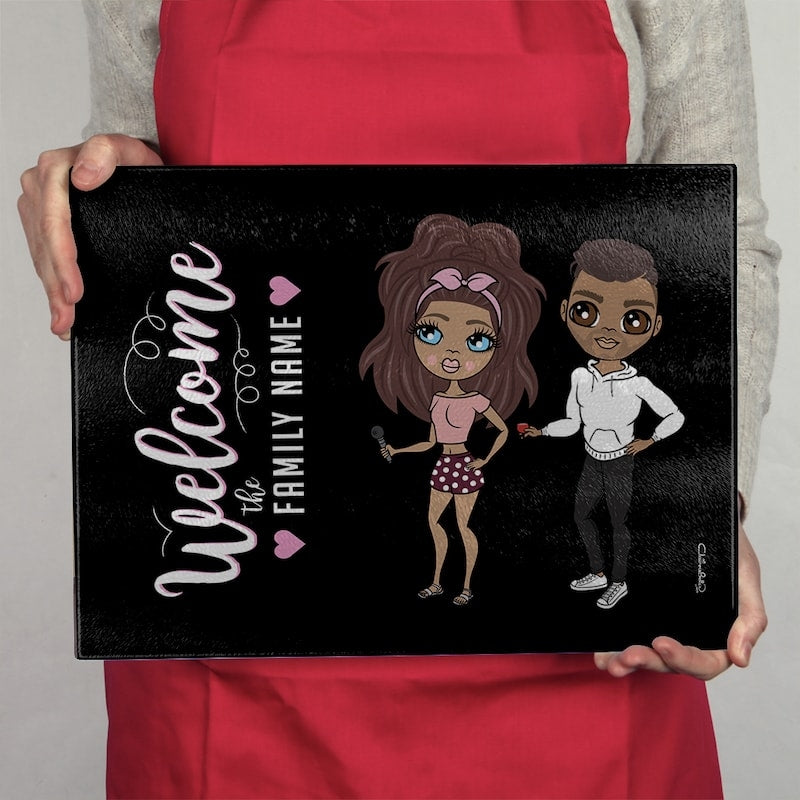 Multi Character Couples Black Chopping Board - Image 4
