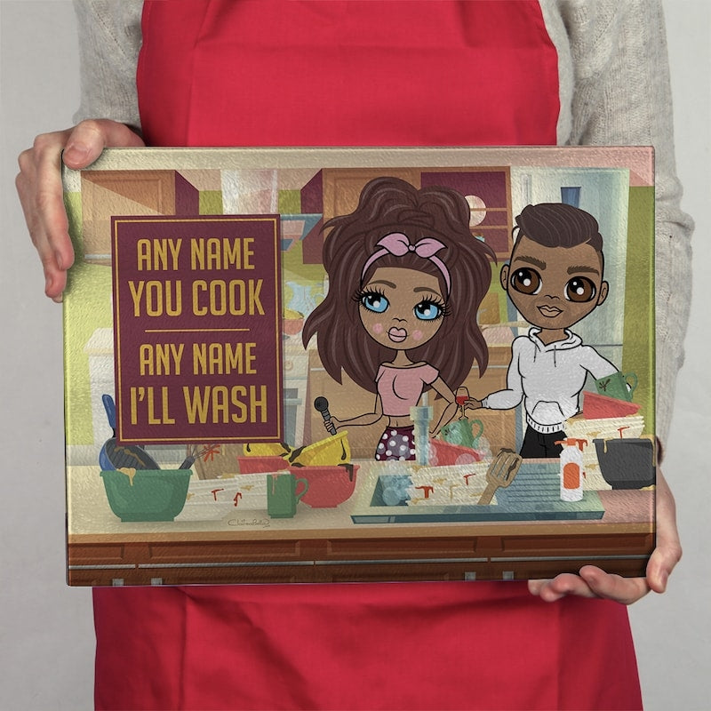 Multi Character Couples Cook and Wash Chopping Board - Image 4