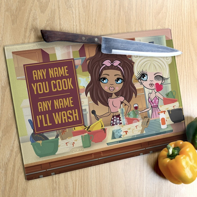 Multi Character Couples Cook and Wash Chopping Board - Image 3