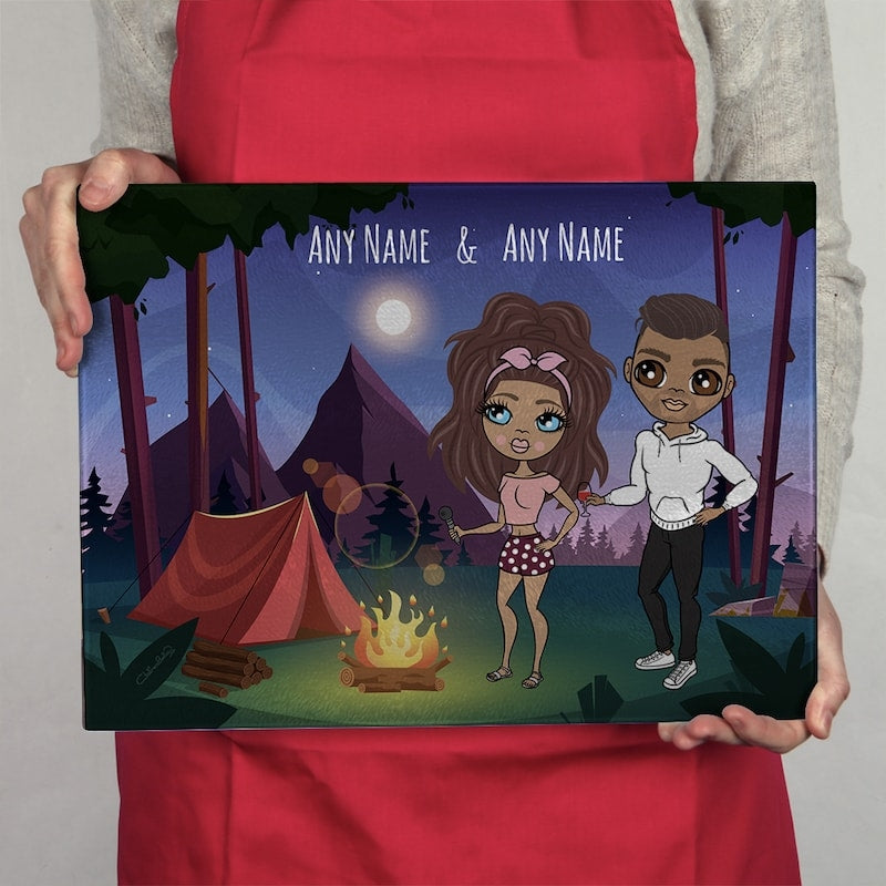 Multi Character Couples Romantic Camping Chopping Board - Image 3
