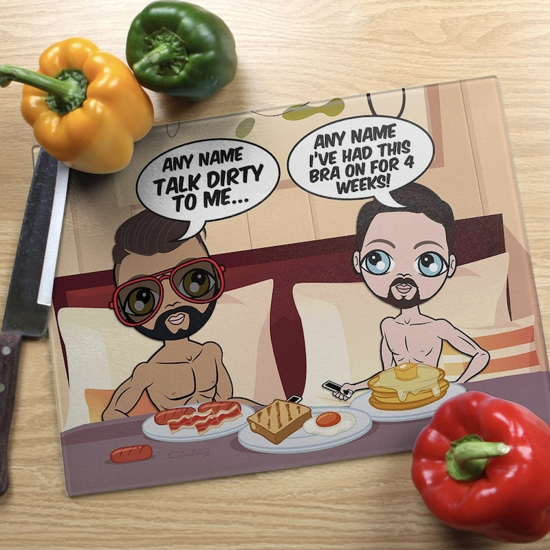 Multi Character Couples Talk Dirty Chopping Board - Image 1