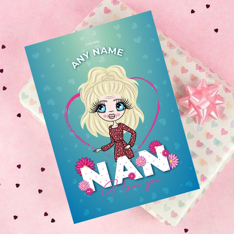ClaireaBella Personalised Nan I love you Card - Nan - Image 3