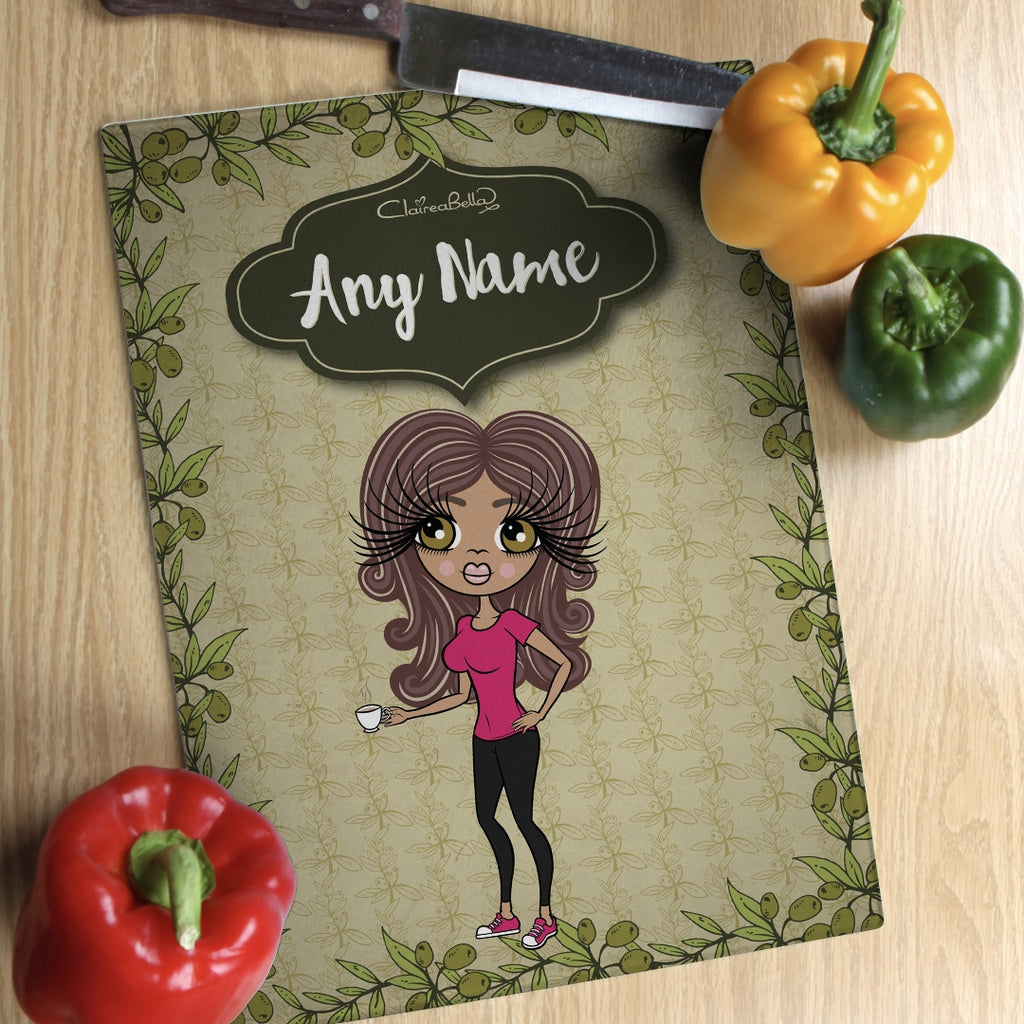 ClaireaBella Glass Chopping Board - Olives - Image 1