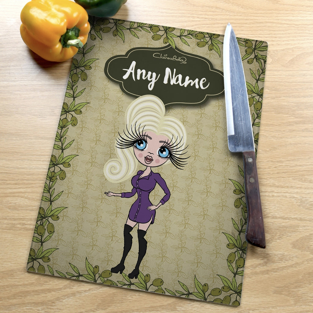 ClaireaBella Glass Chopping Board - Olives - Image 3