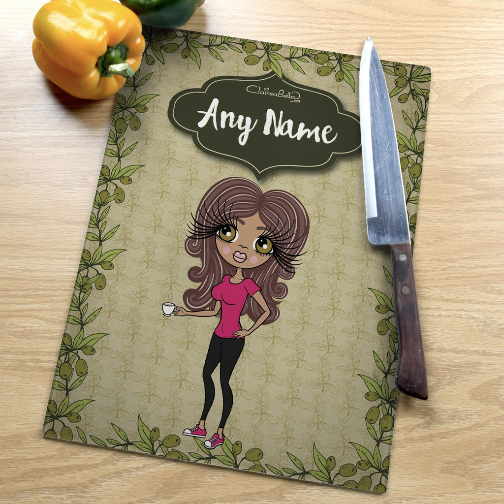 ClaireaBella Glass Chopping Board - Olives - Image 4