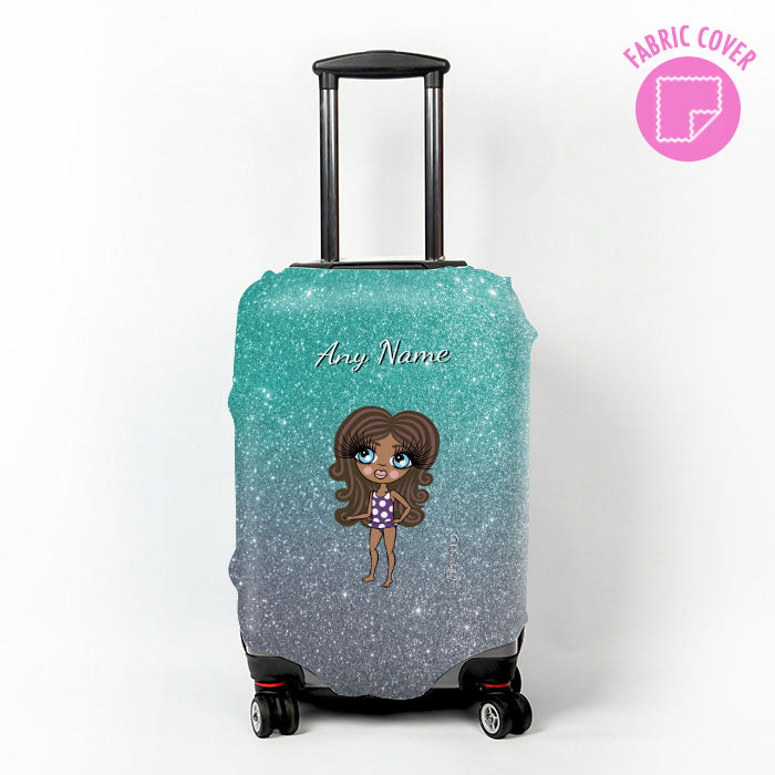 ClaireaBella Girls Ombre Glitter Effect Suitcase Cover
