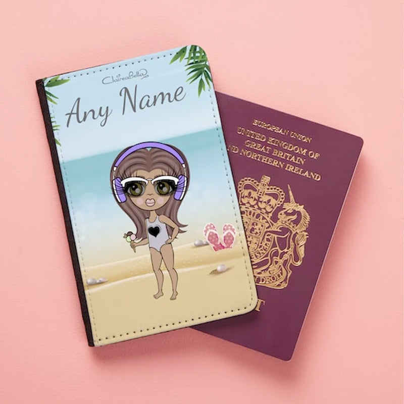 ClaireaBella Girls Personalised Beach Print Passport Cover & Luggage Tag Bundle - Image 3
