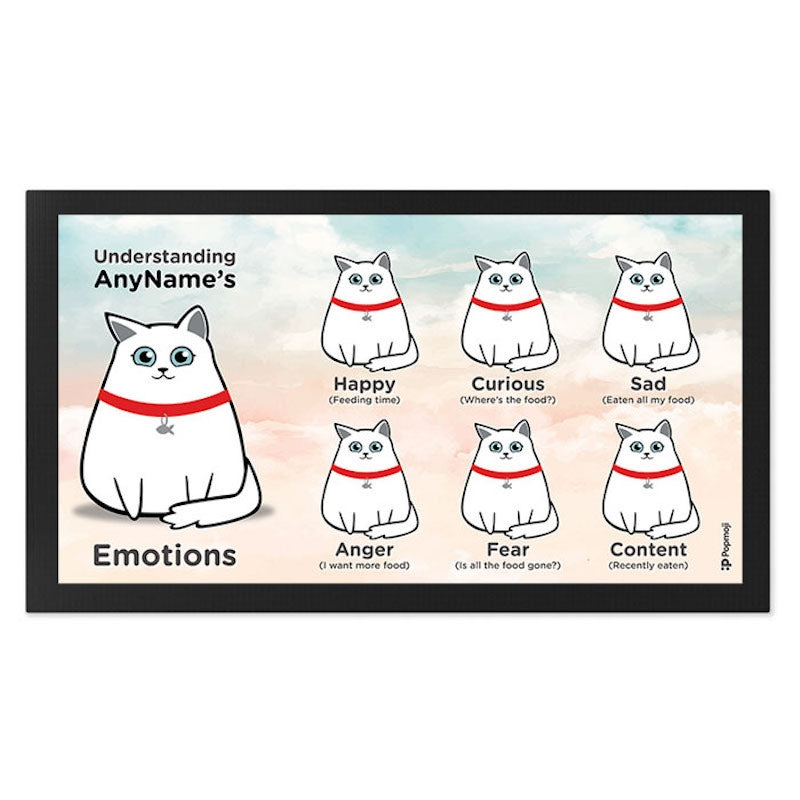 Personalised Cat Emotions Pet Mat - Image 1