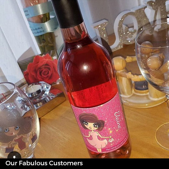 ClaireaBella Personalised Rosé Wine - Glitter Effect - Image 4