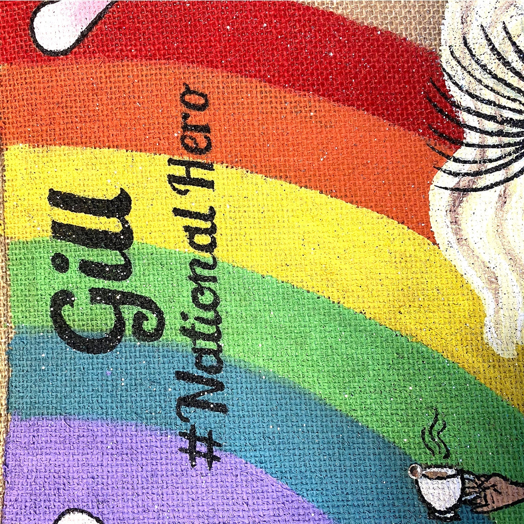 ClaireaBella Large Rainbow Jute Bag - Image 2