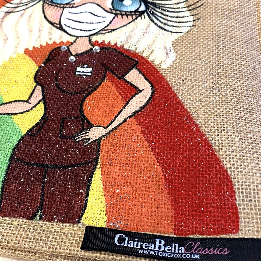 ClaireaBella Large Rainbow Jute Bag - Image 5